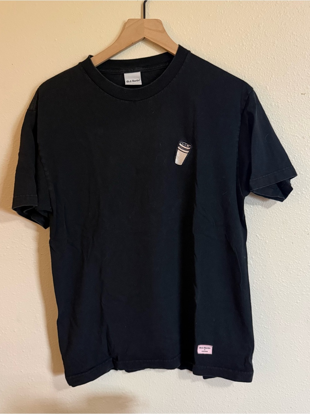40s and Shorties Men's Black Embroidered Tee Medium
